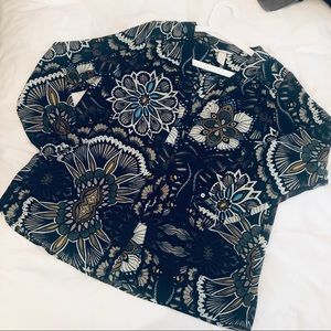 H&M mod printed swingy blouse